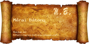 Mérai Bátony névjegykártya